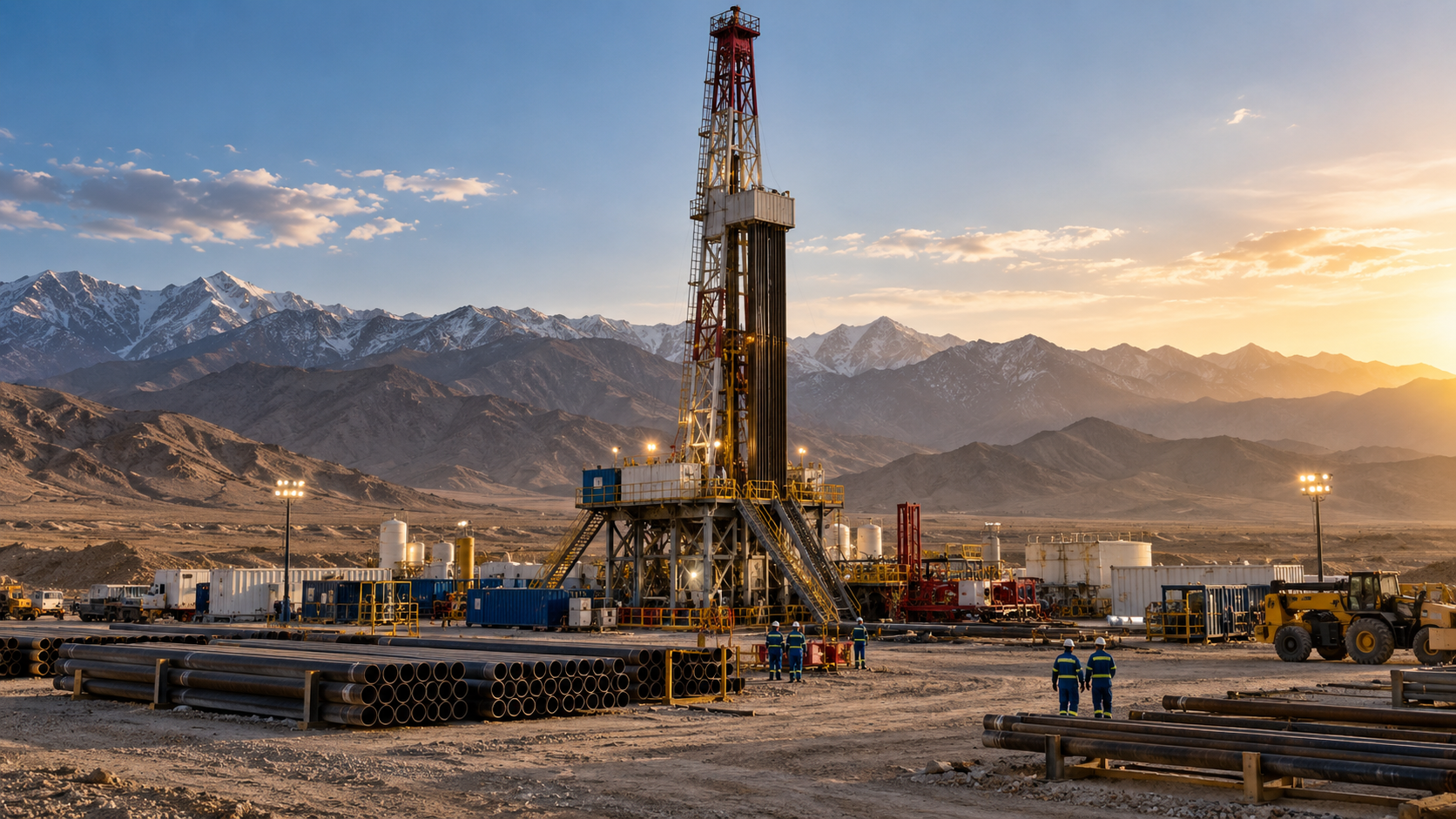 Onshore drilling rig in northern Afghanistan